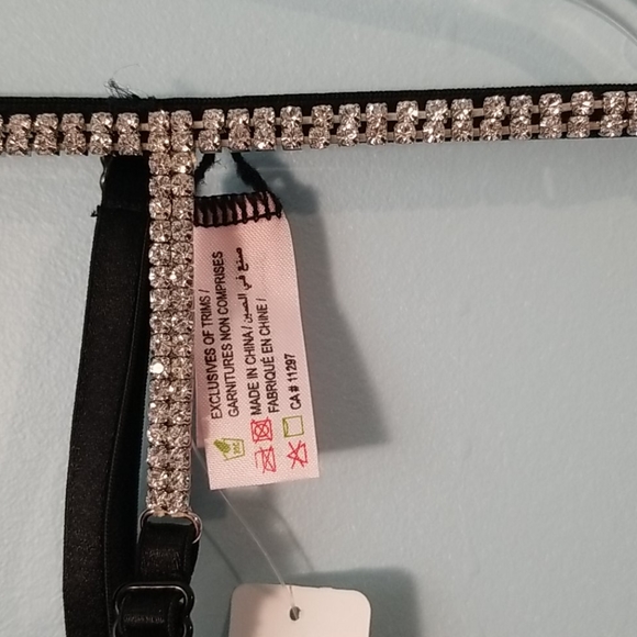 La vie en rose black and silver sparkly garter belt size M/L NWT - Picture 4 of 5